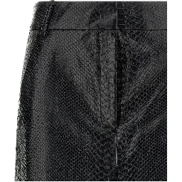 Black Polyethylene Midi Skirt