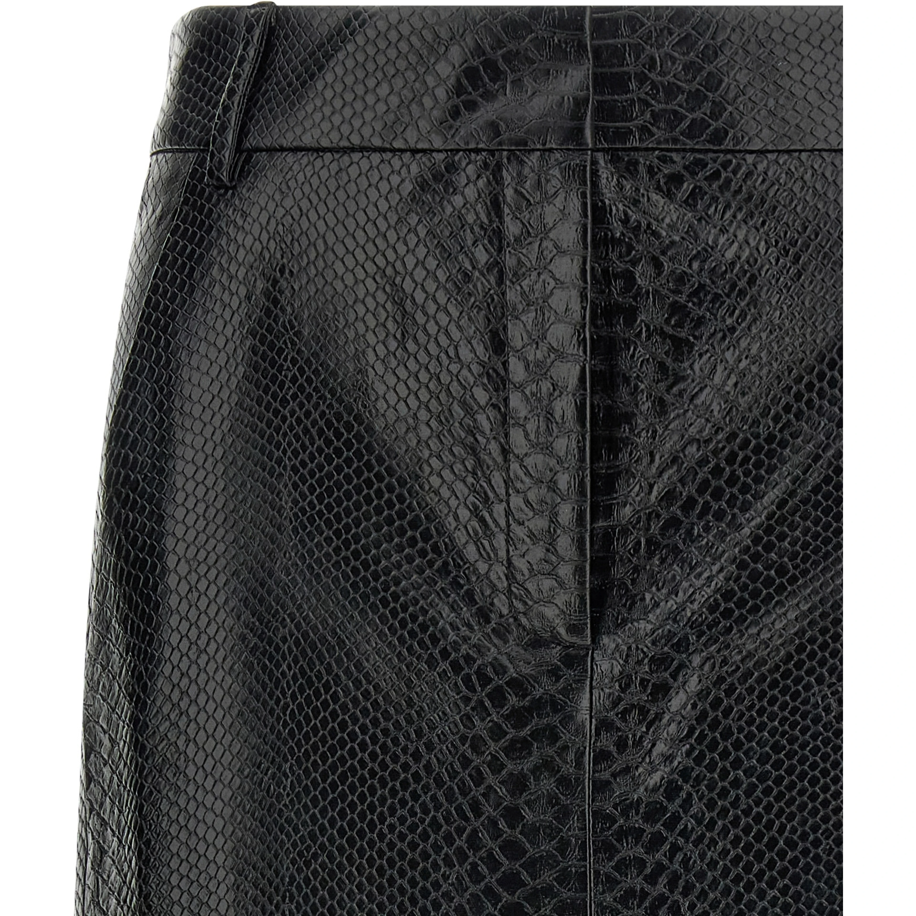 Black Polyethylene Midi Skirt
