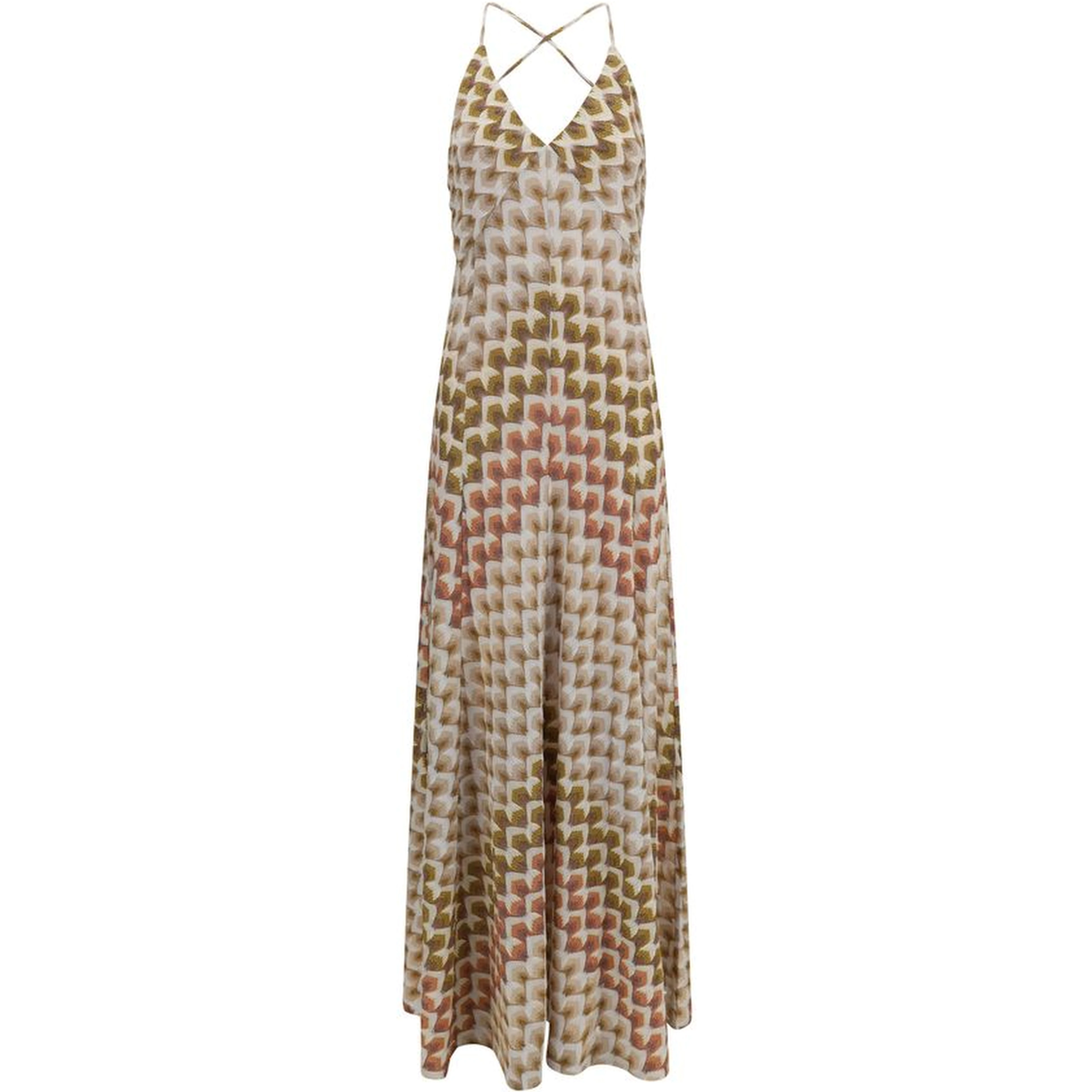 Multicolor Viscose Long Dress