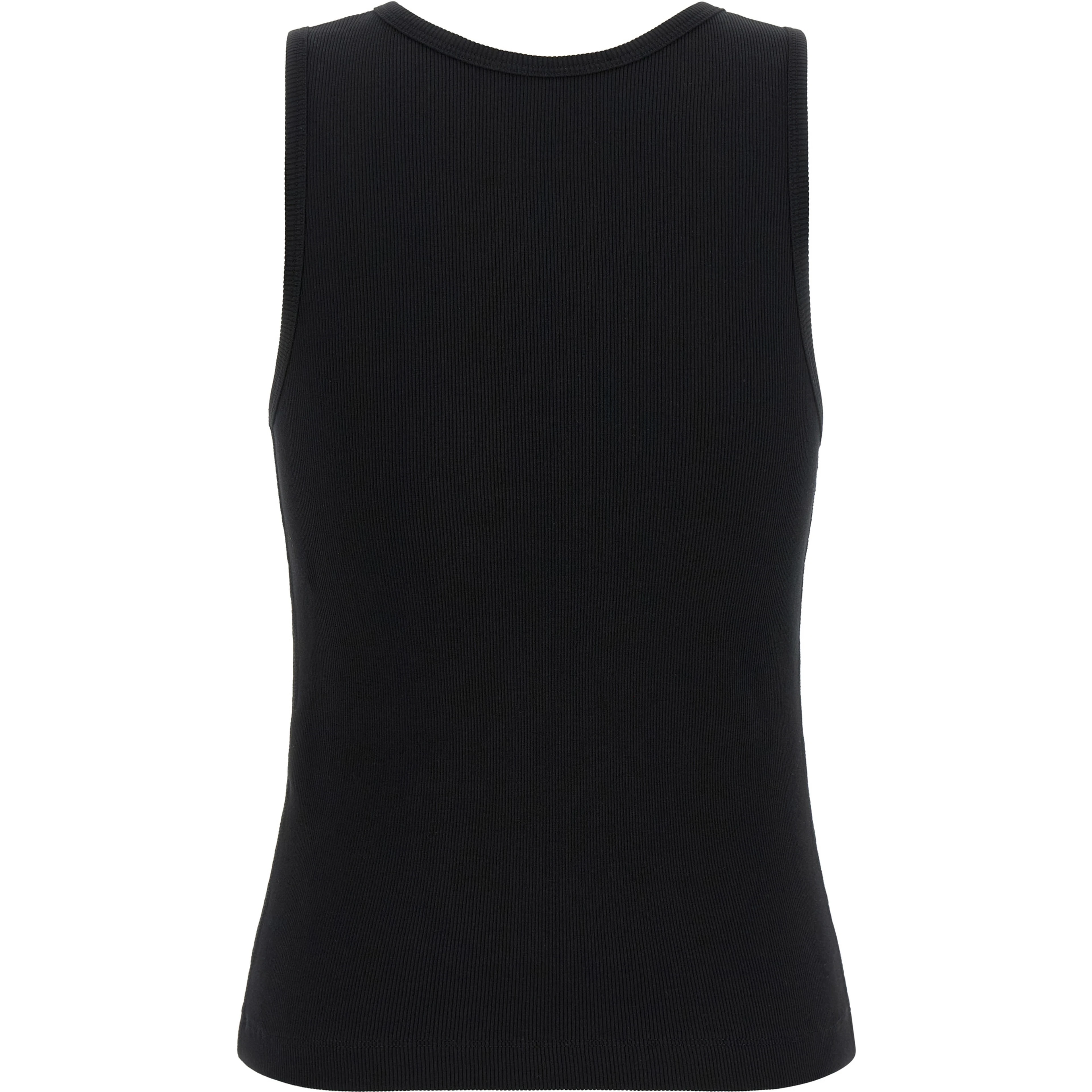 Black Cotton Sleeveles T-Shirt