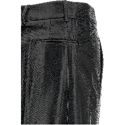 Black Polyethylene Midi Skirt