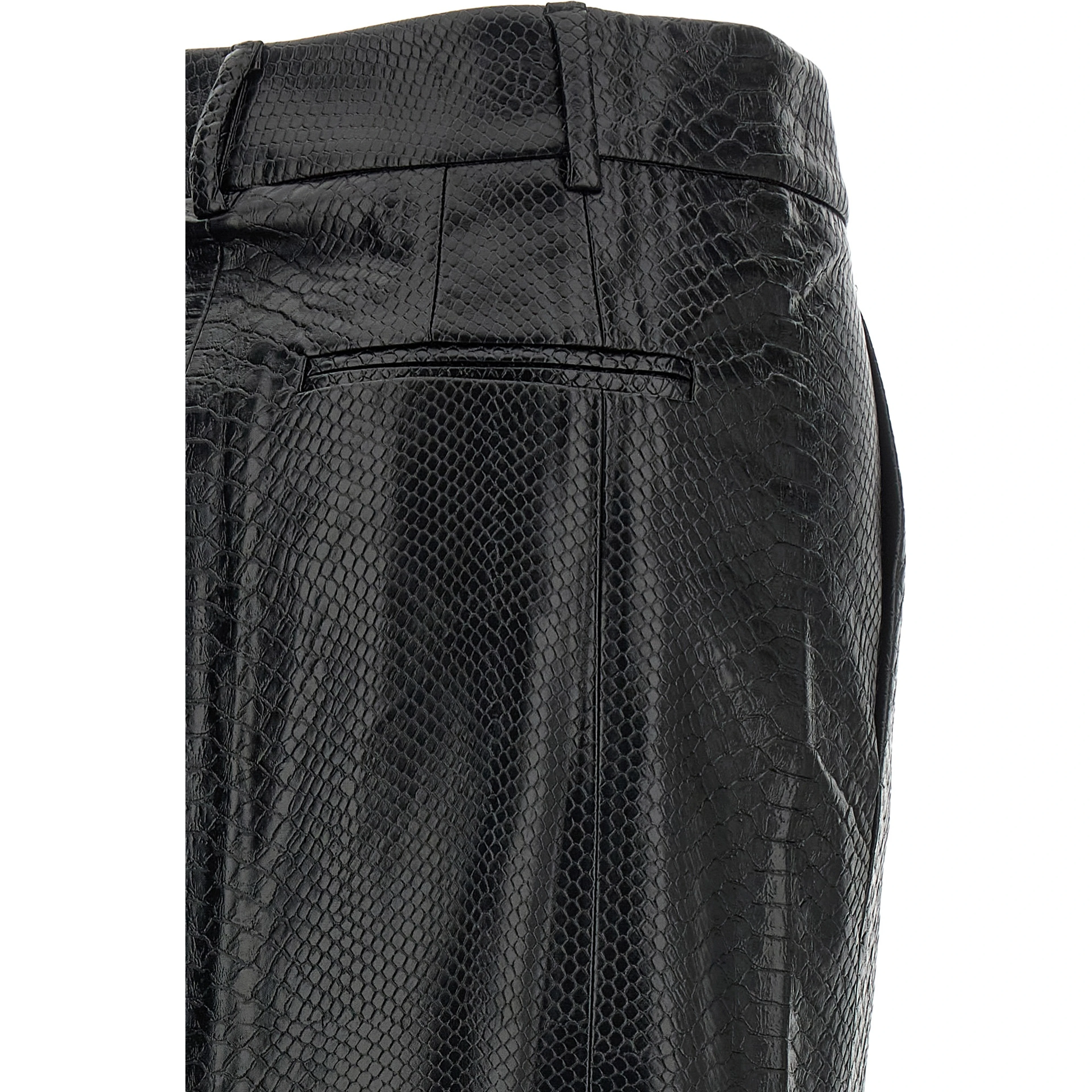Black Polyethylene Midi Skirt