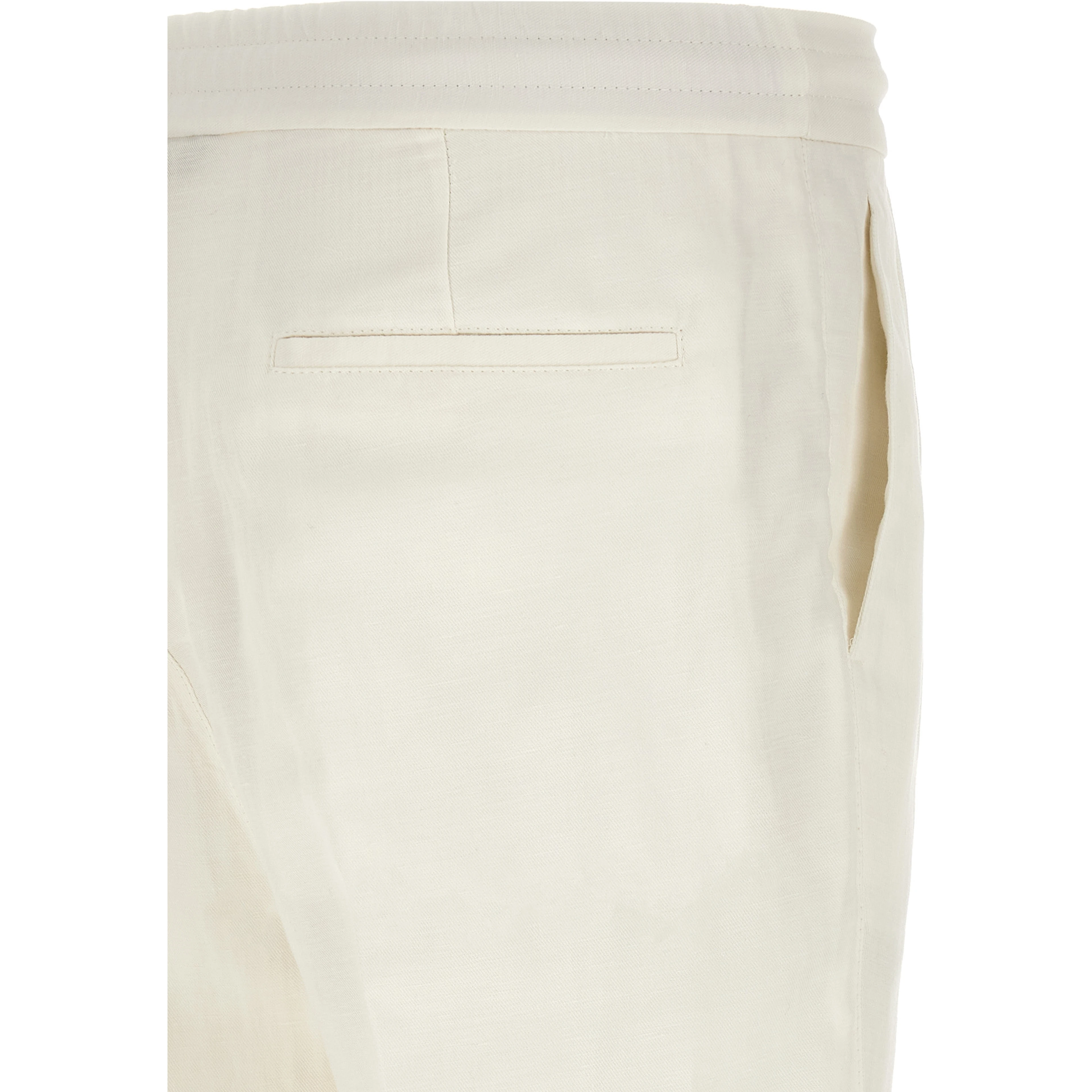 White Linen Casual Pants