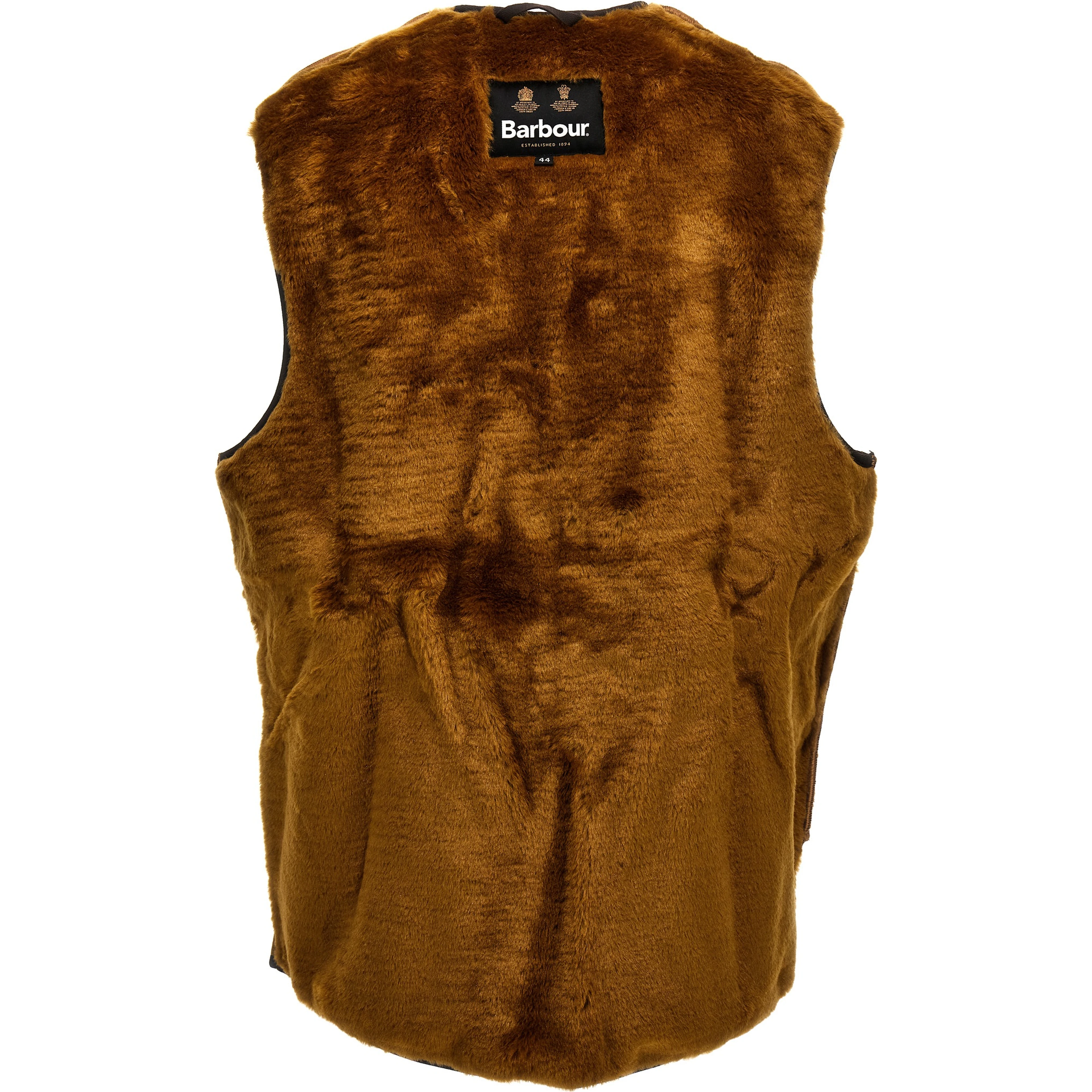 Brown Polyester Sleeveless Jacket