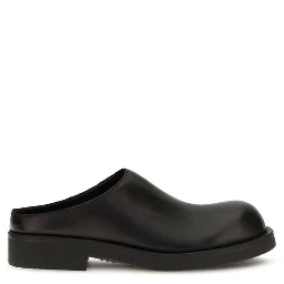 Black Calf Leather Bos Taurus Mules