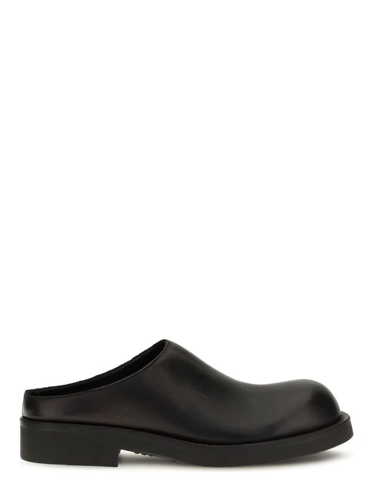 Black Calf Leather Bos Taurus Mules
