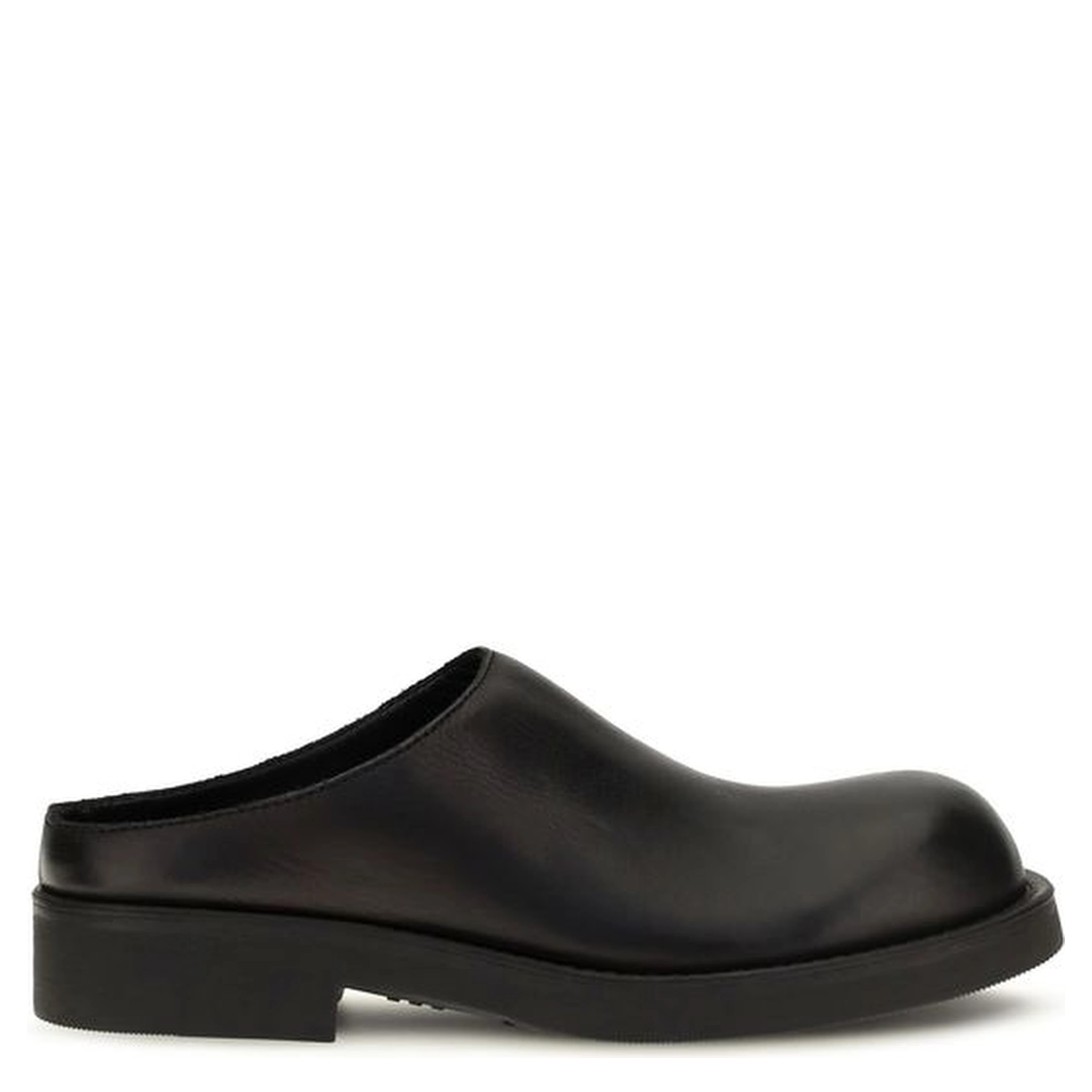 Black Calf Leather Bos Taurus Mules