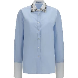 Blue Cotton Dress Shirt