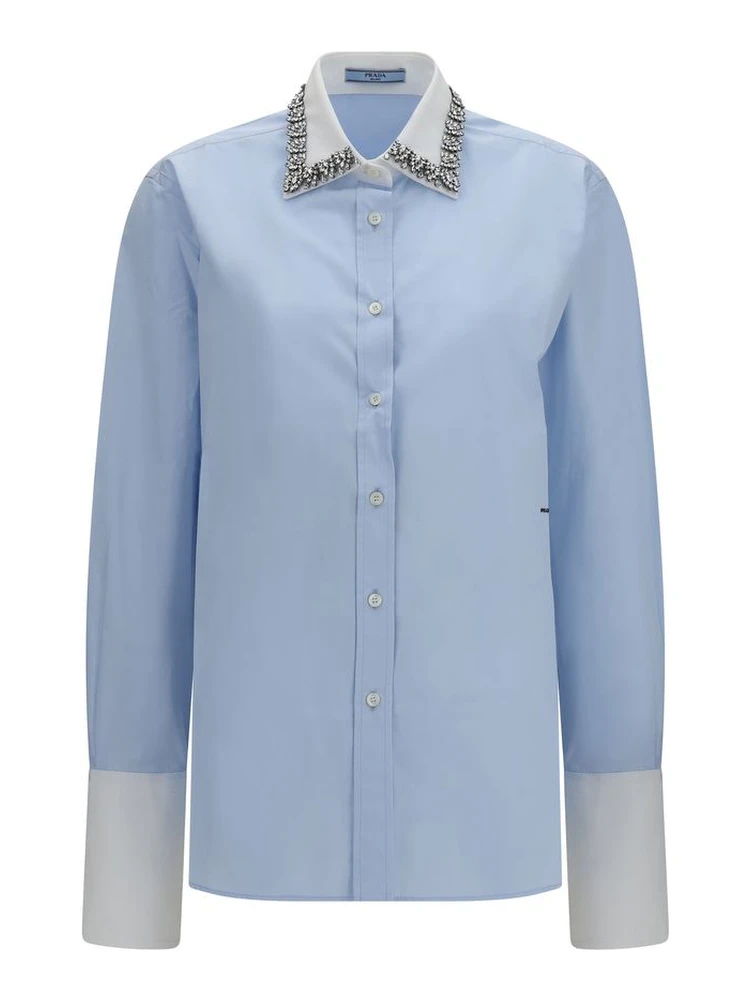 Blue Cotton Dress Shirt