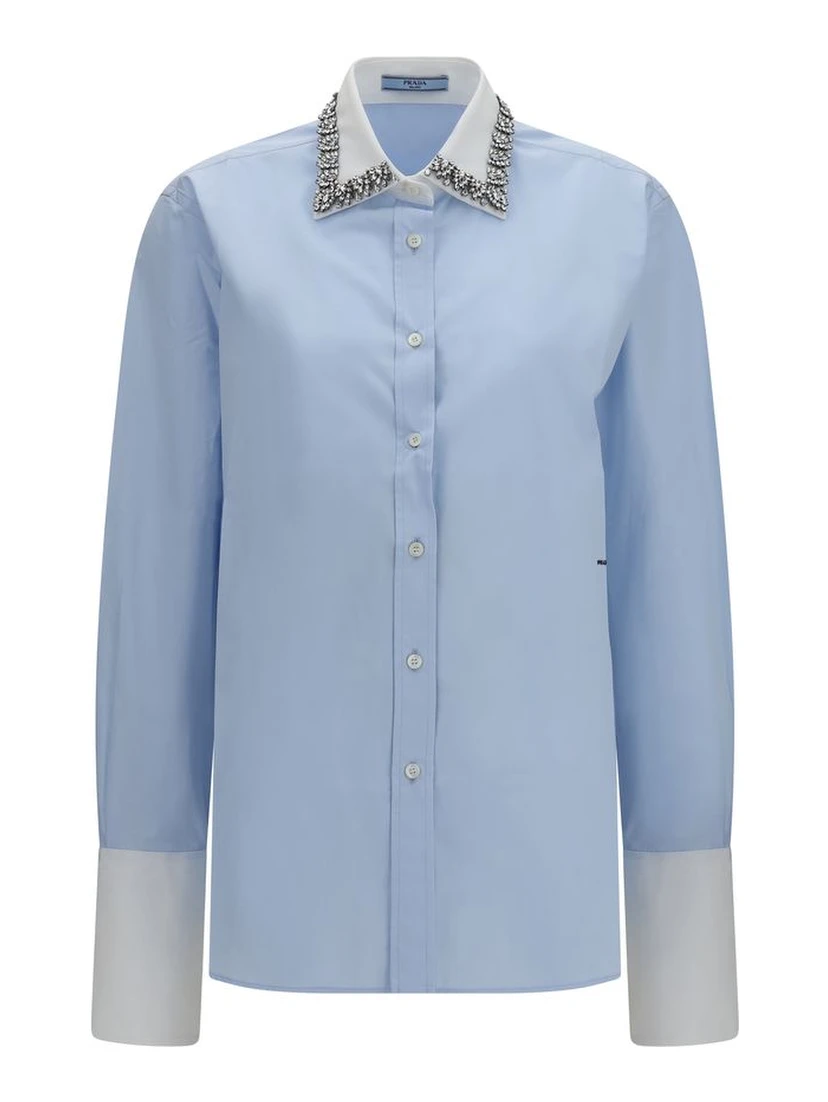 Blue Cotton Dress Shirt