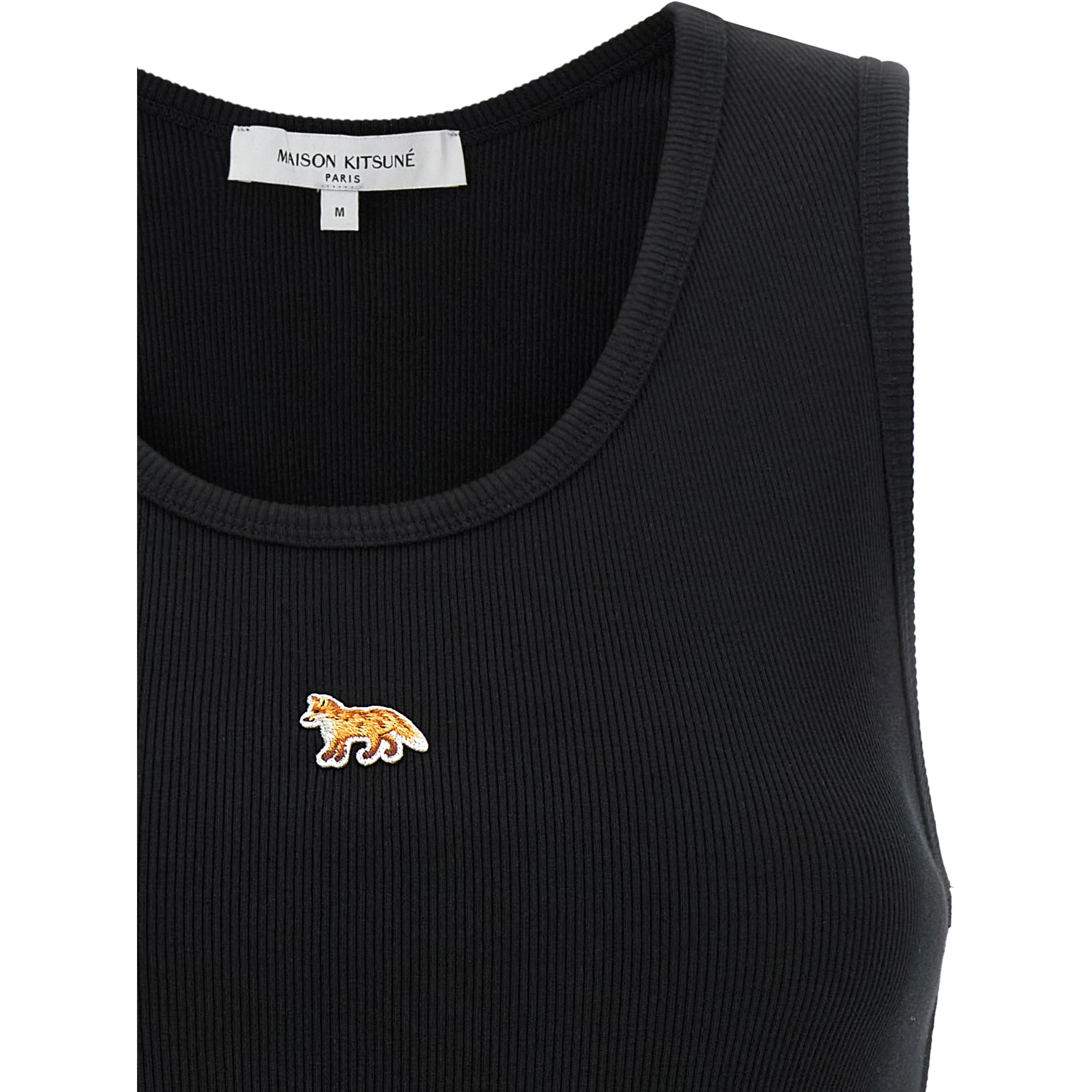 Black Cotton Sleeveles T-Shirt