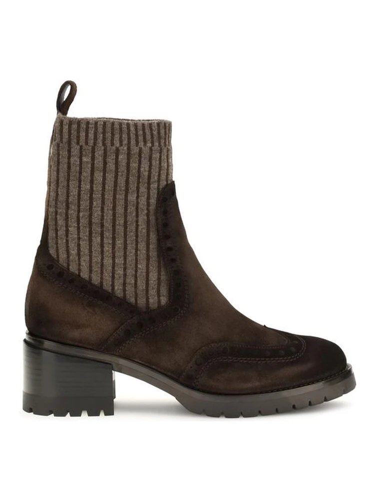 Brown Calf Leather Bos Taurus Ankle Boots