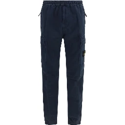 Blue Cotton Cargo Pants