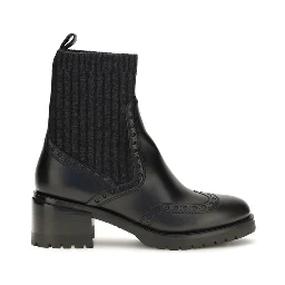 Black Calf Leather Bos Taurus Ankle Boots