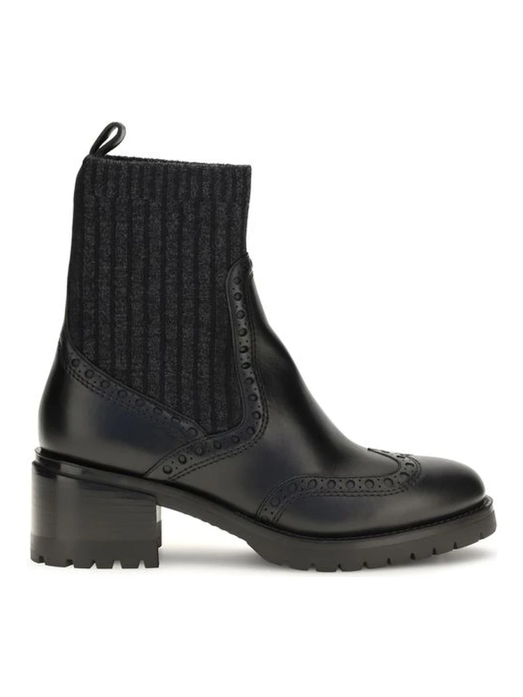 Black Calf Leather Bos Taurus Ankle Boots
