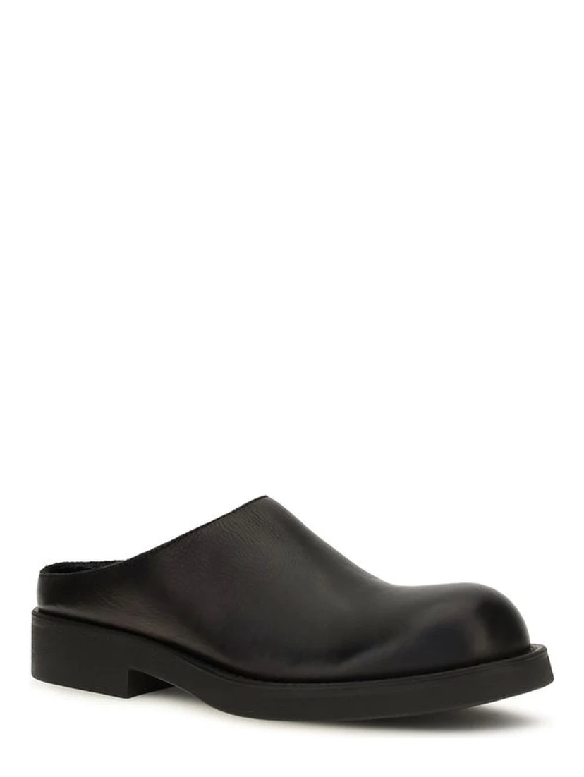Black Calf Leather Bos Taurus Mules