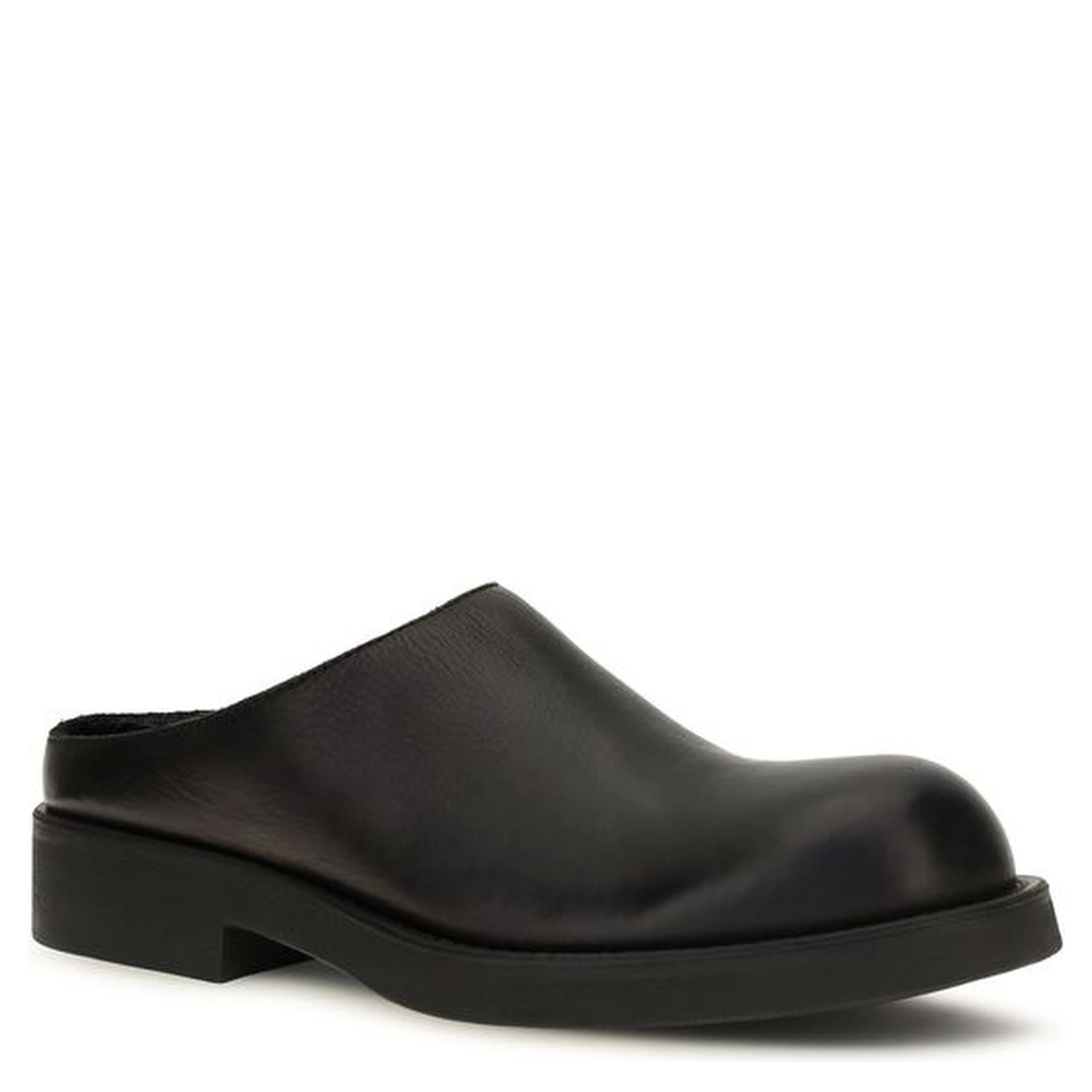 Black Calf Leather Bos Taurus Mules