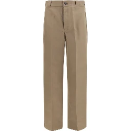 Brown Cotton Casual Pants
