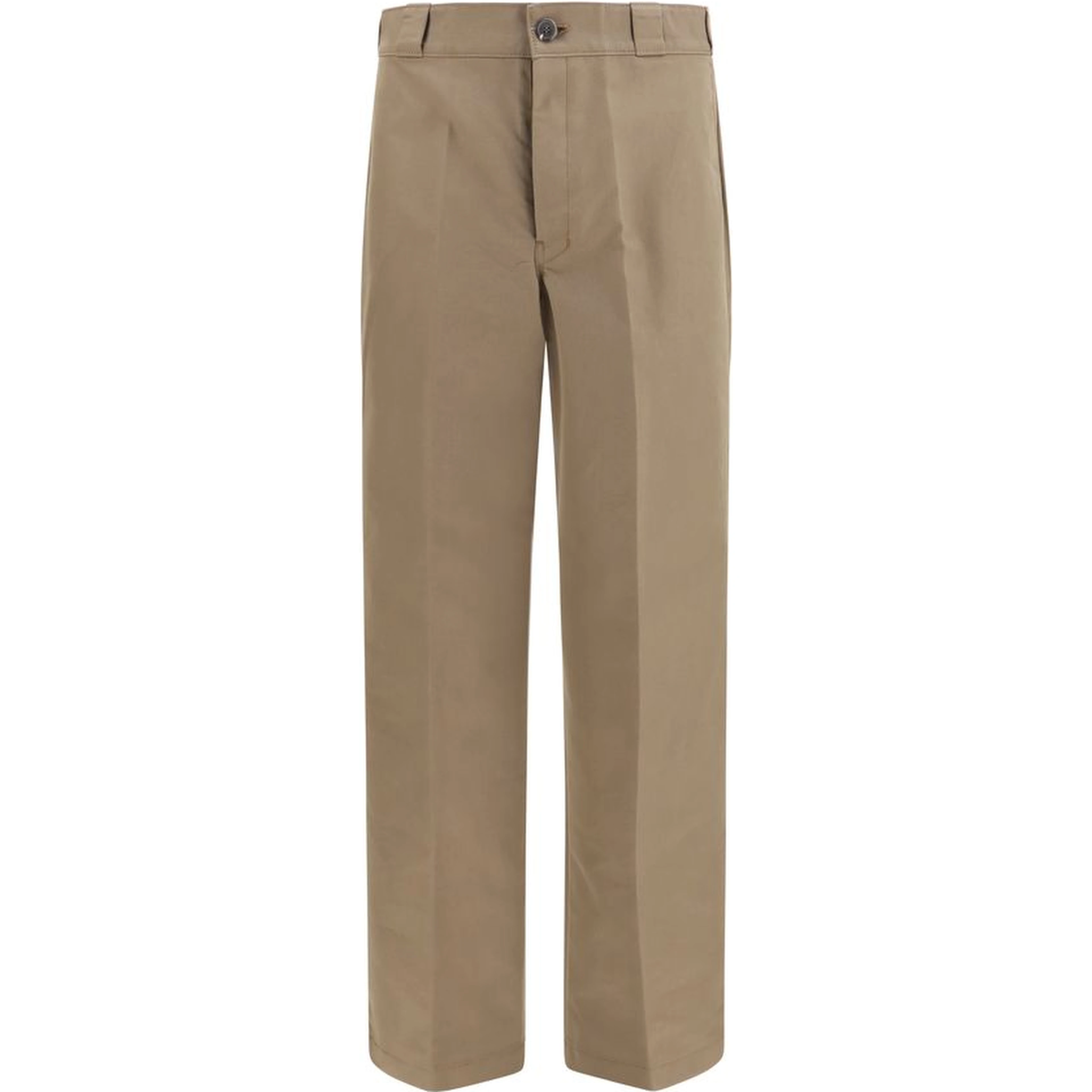 Brown Cotton Casual Pants