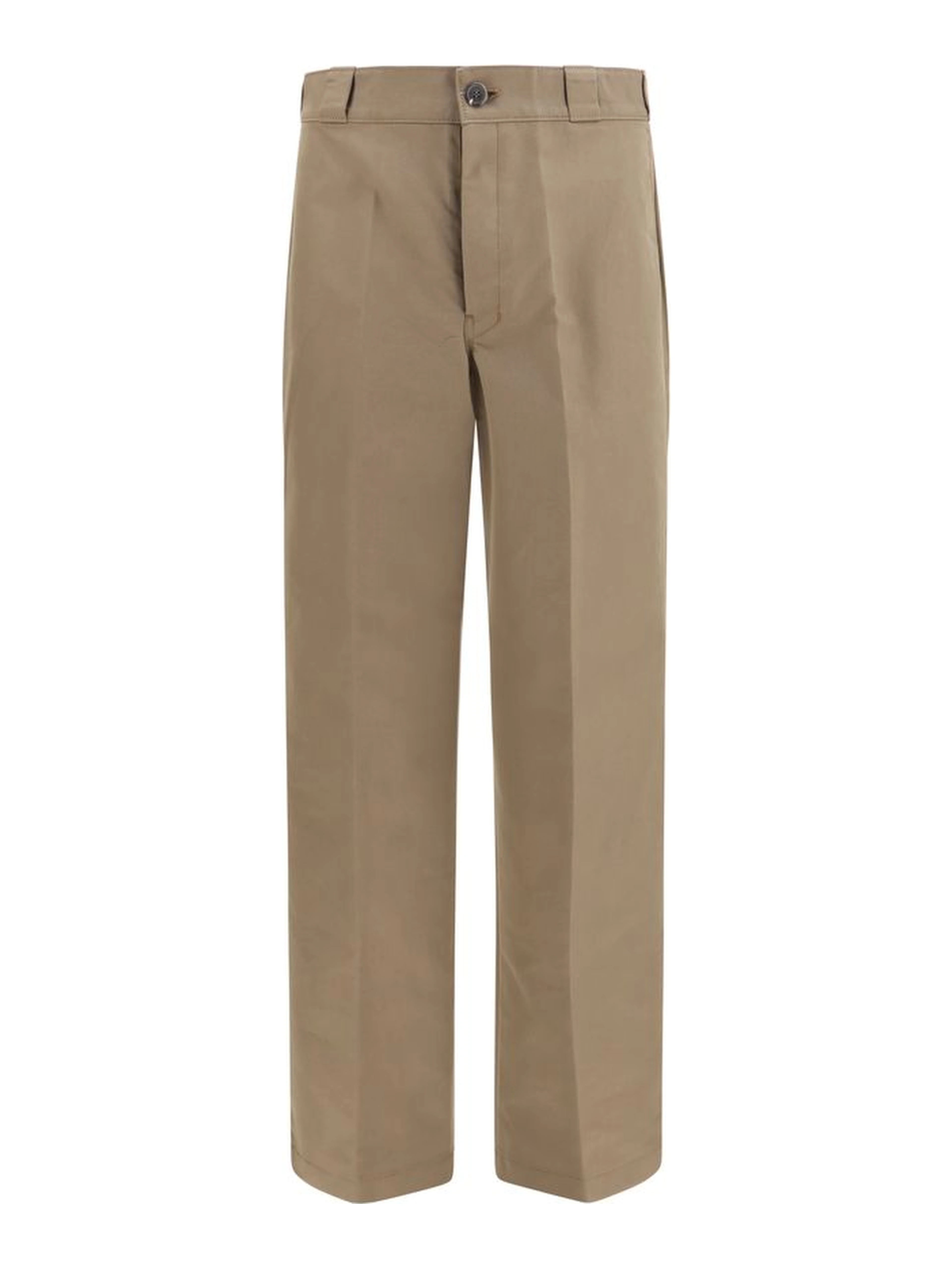 Brown Cotton Casual Pants