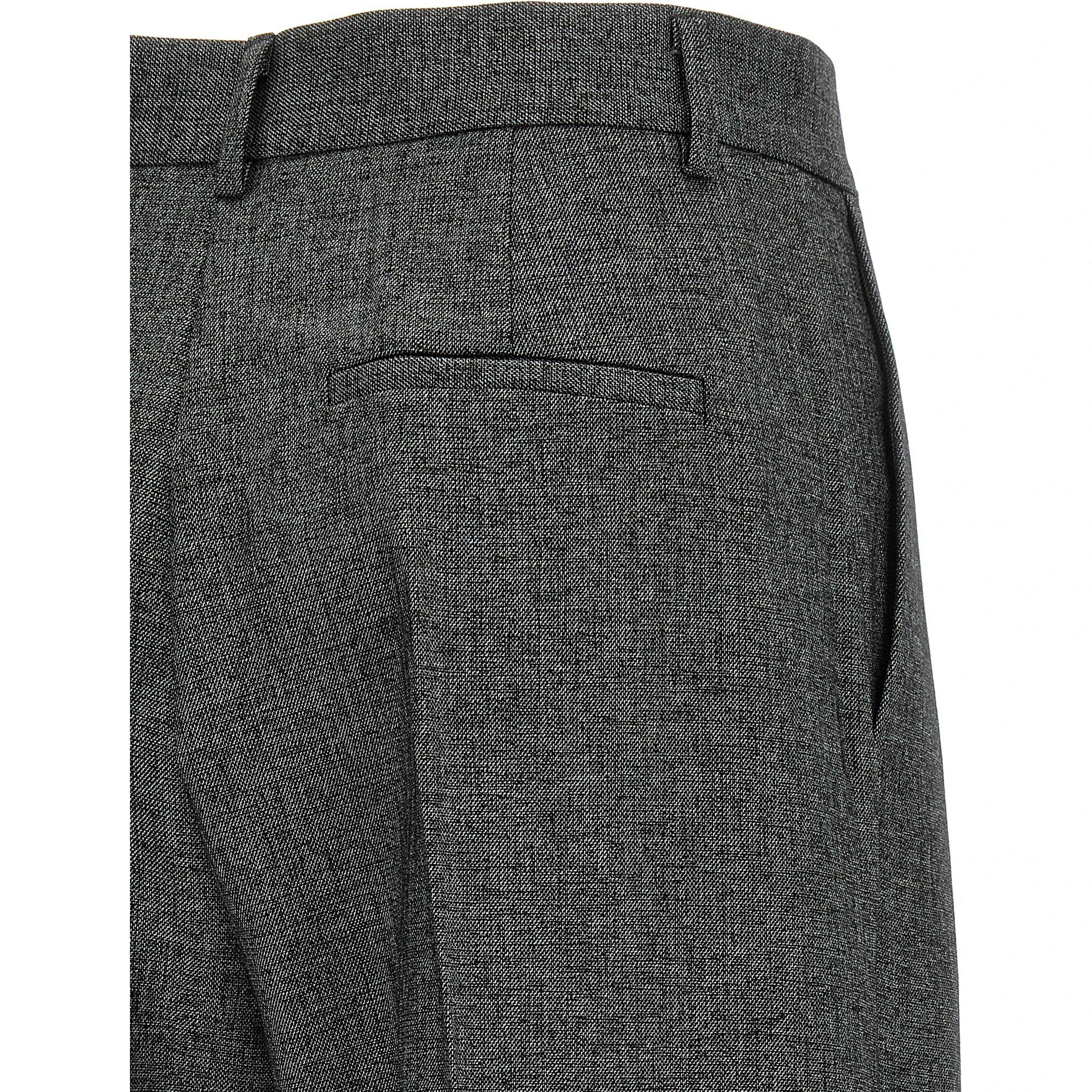 Gray Polyester Dress Pants