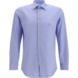 Blue Cotton Dress Shirt