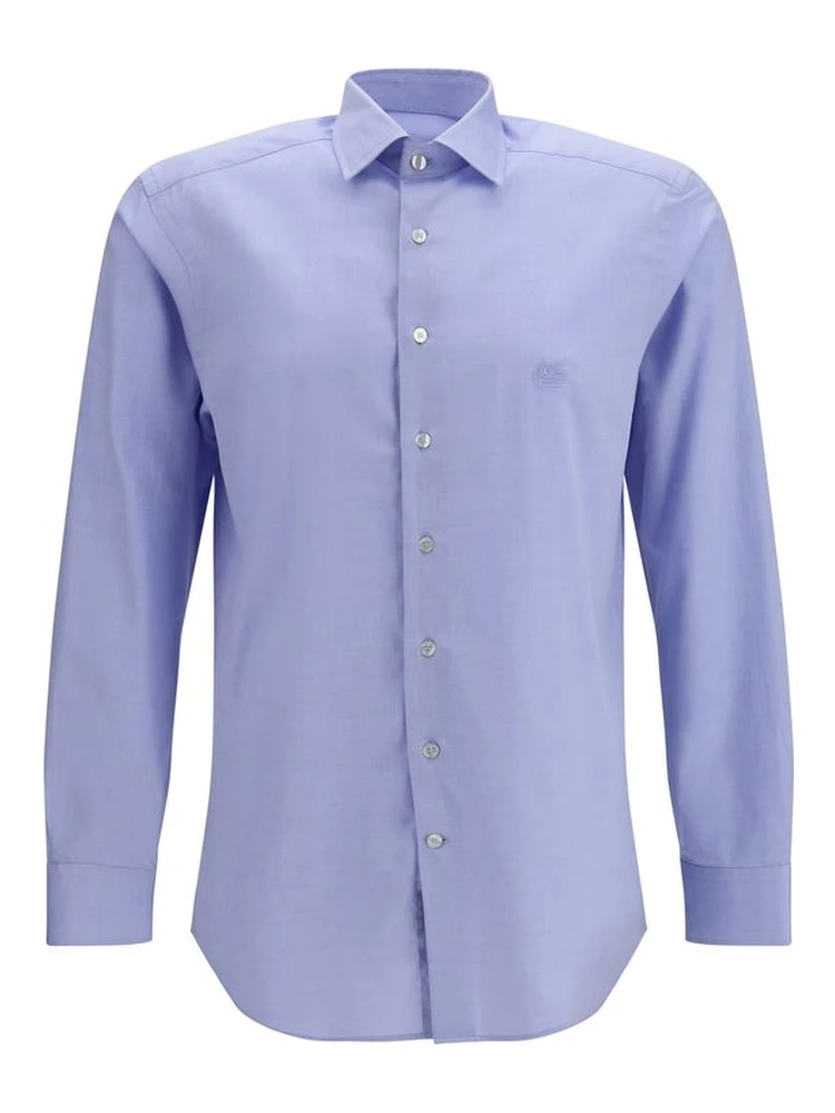 Blue Cotton Dress Shirt