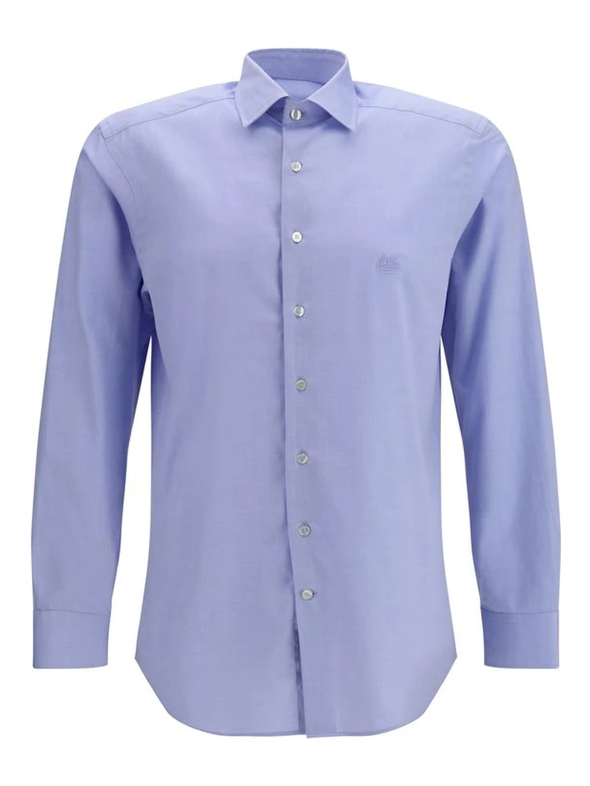 Blue Cotton Dress Shirt