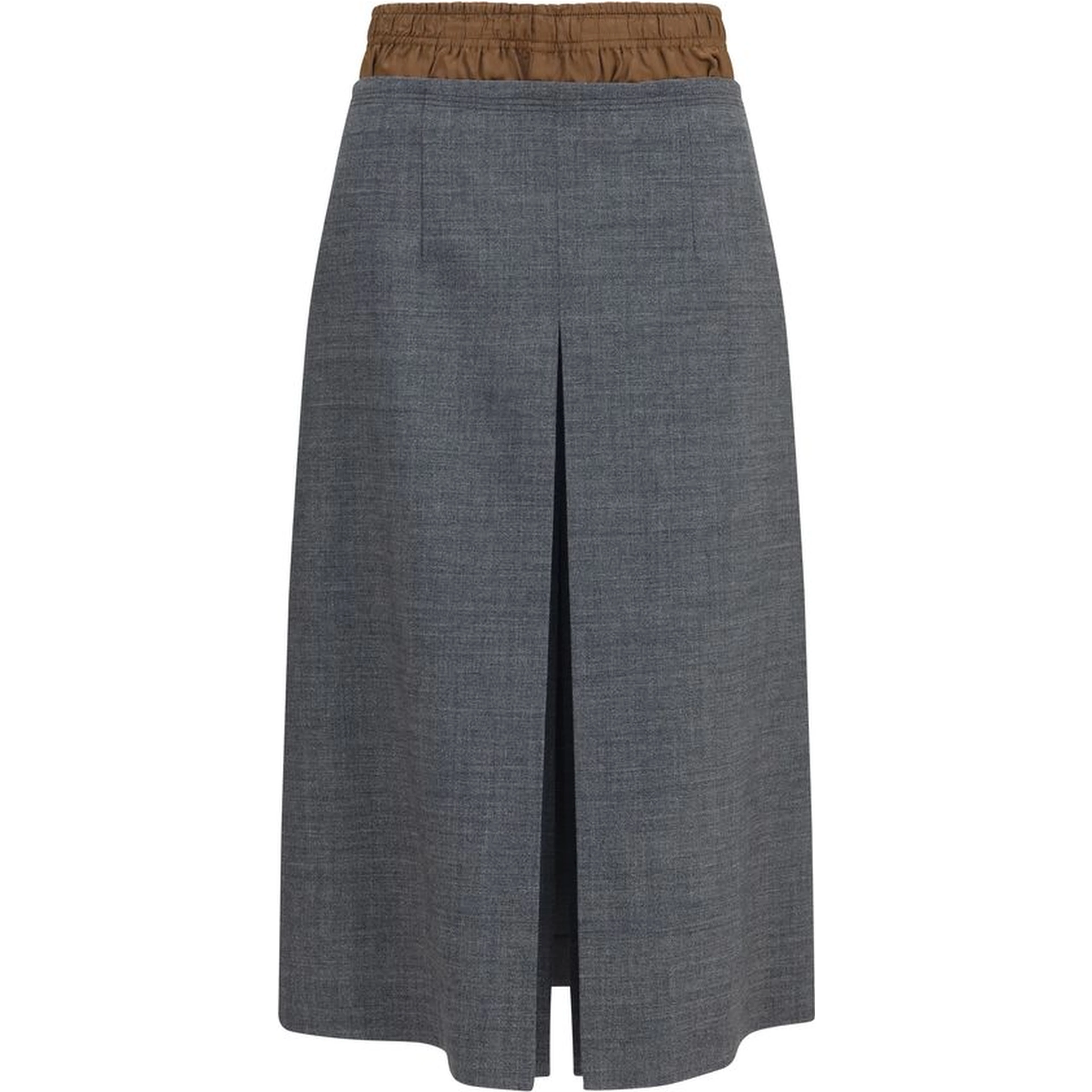 Gray Wool Oves Aries Midi Skirt