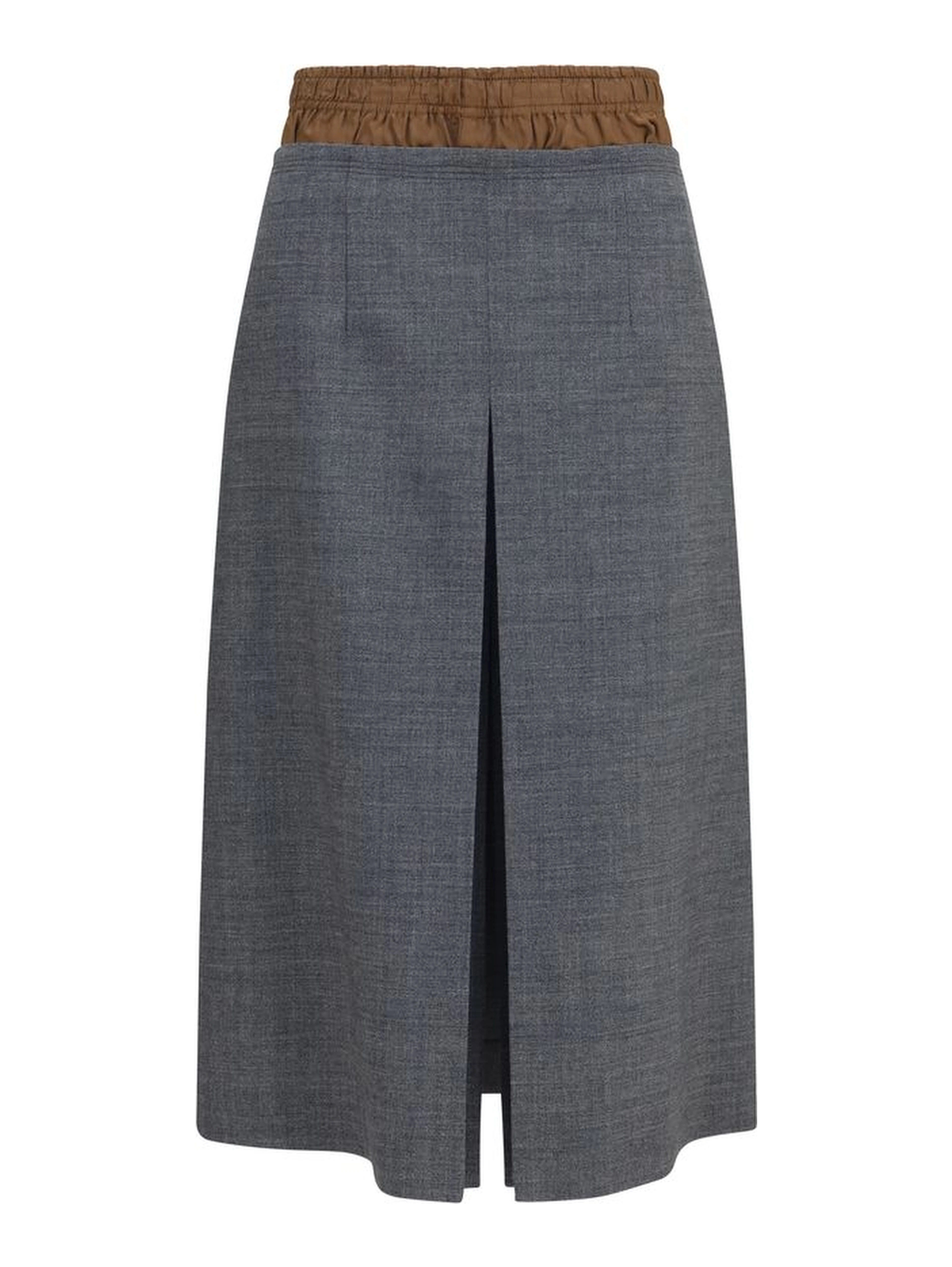 Gray Wool Oves Aries Midi Skirt