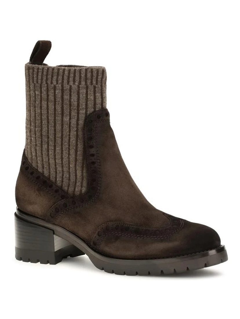 Brown Calf Leather Bos Taurus Ankle Boots