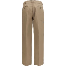 Brown Cotton Casual Pants