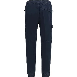 Blue Cotton Cargo Pants
