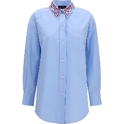 Blue Cotton Dress Shirt