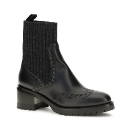 Black Calf Leather Bos Taurus Ankle Boots