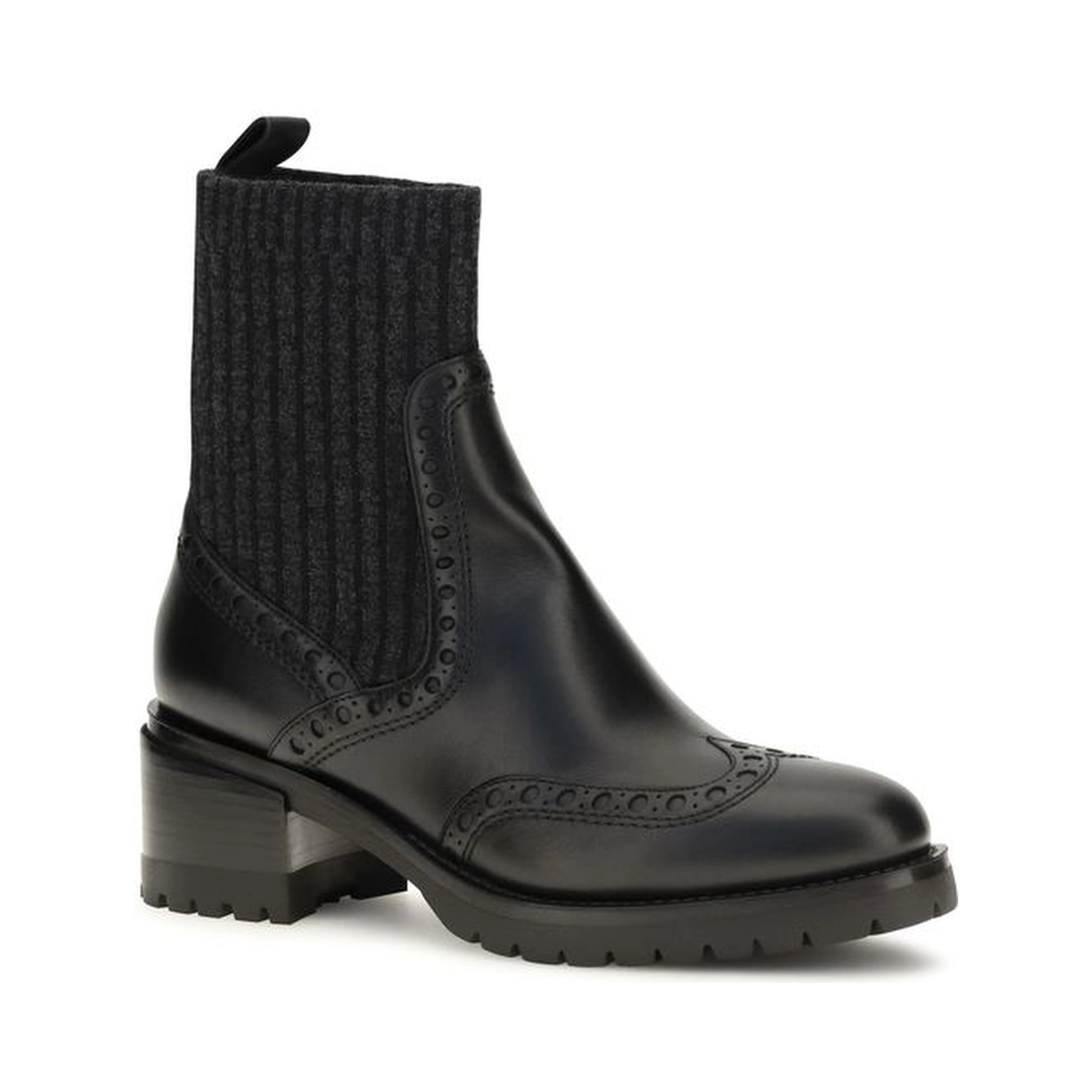 Black Calf Leather Bos Taurus Ankle Boots