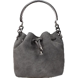 Gray Leather Handbag