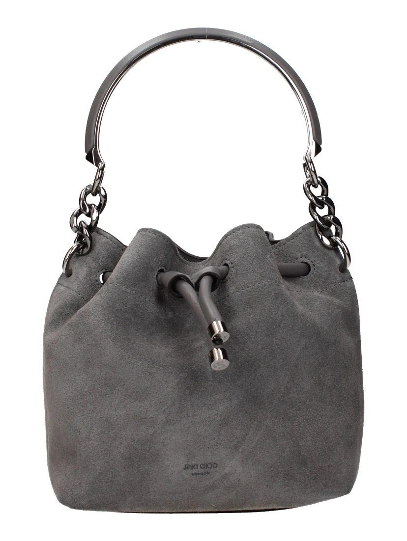 Gray Leather Handbag