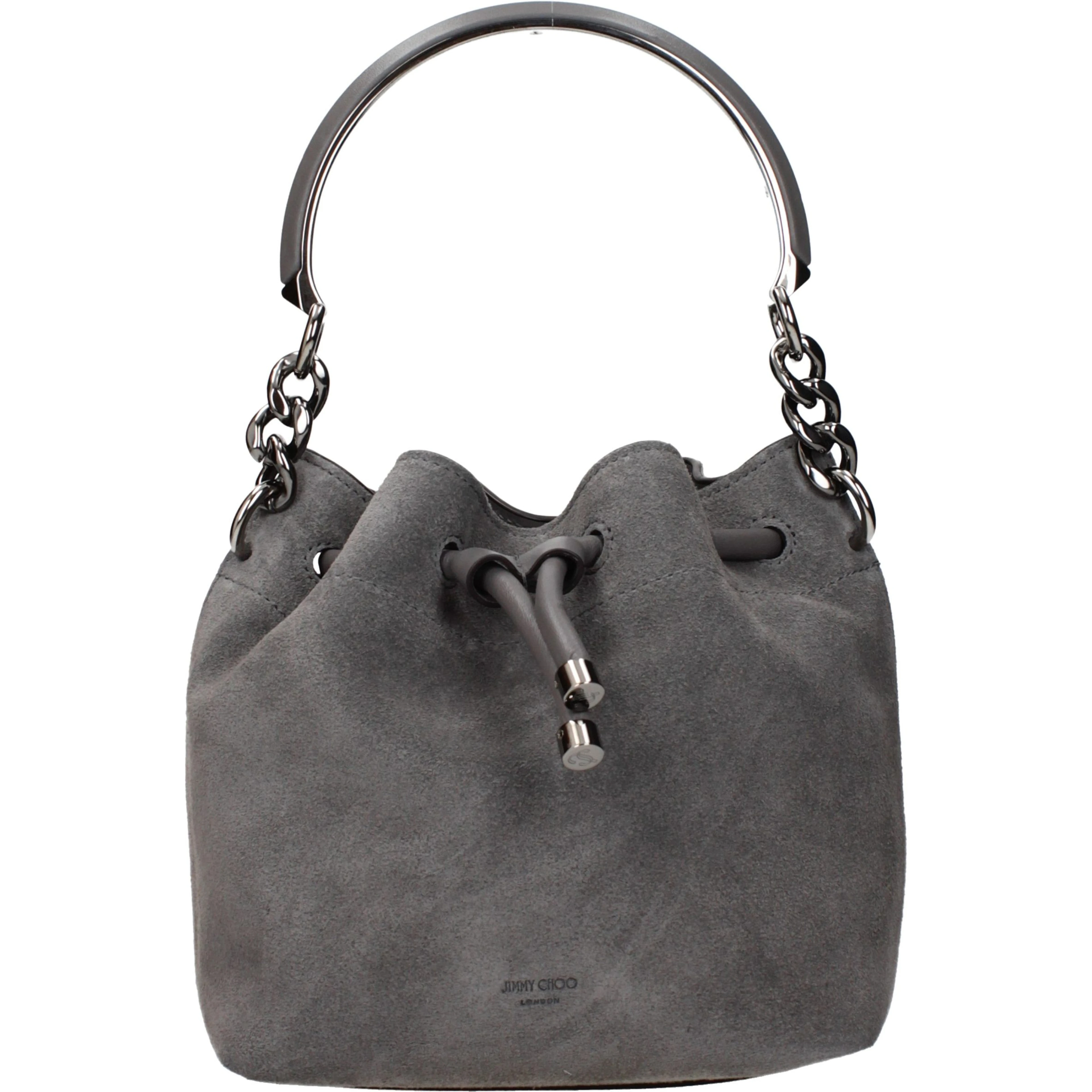 Gray Leather Handbag