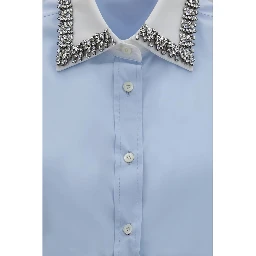Blue Cotton Dress Shirt