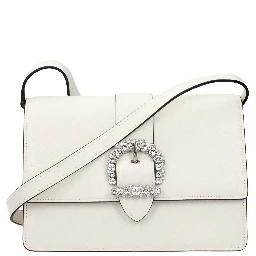 White Leather Crossbody Bag