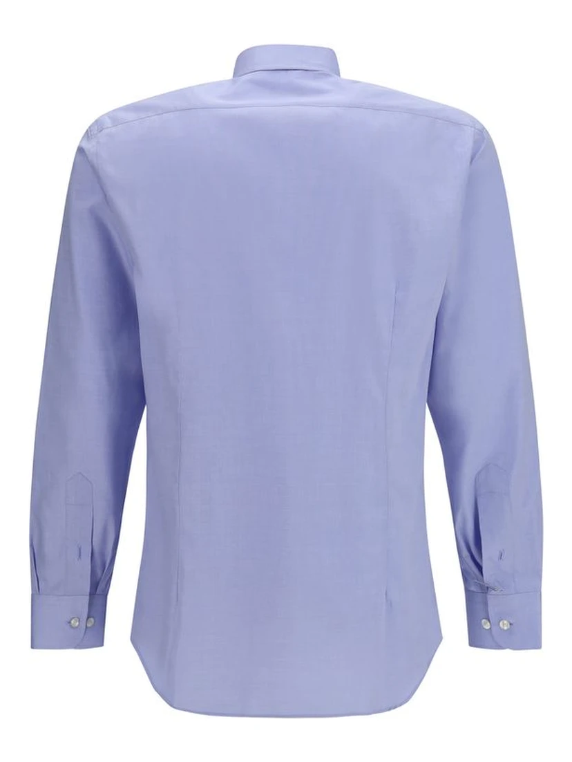 Blue Cotton Dress Shirt