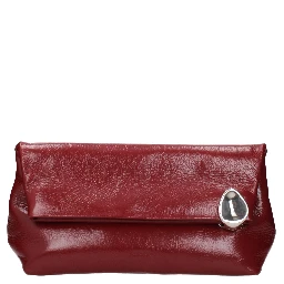 Red Leather Clutch Bag