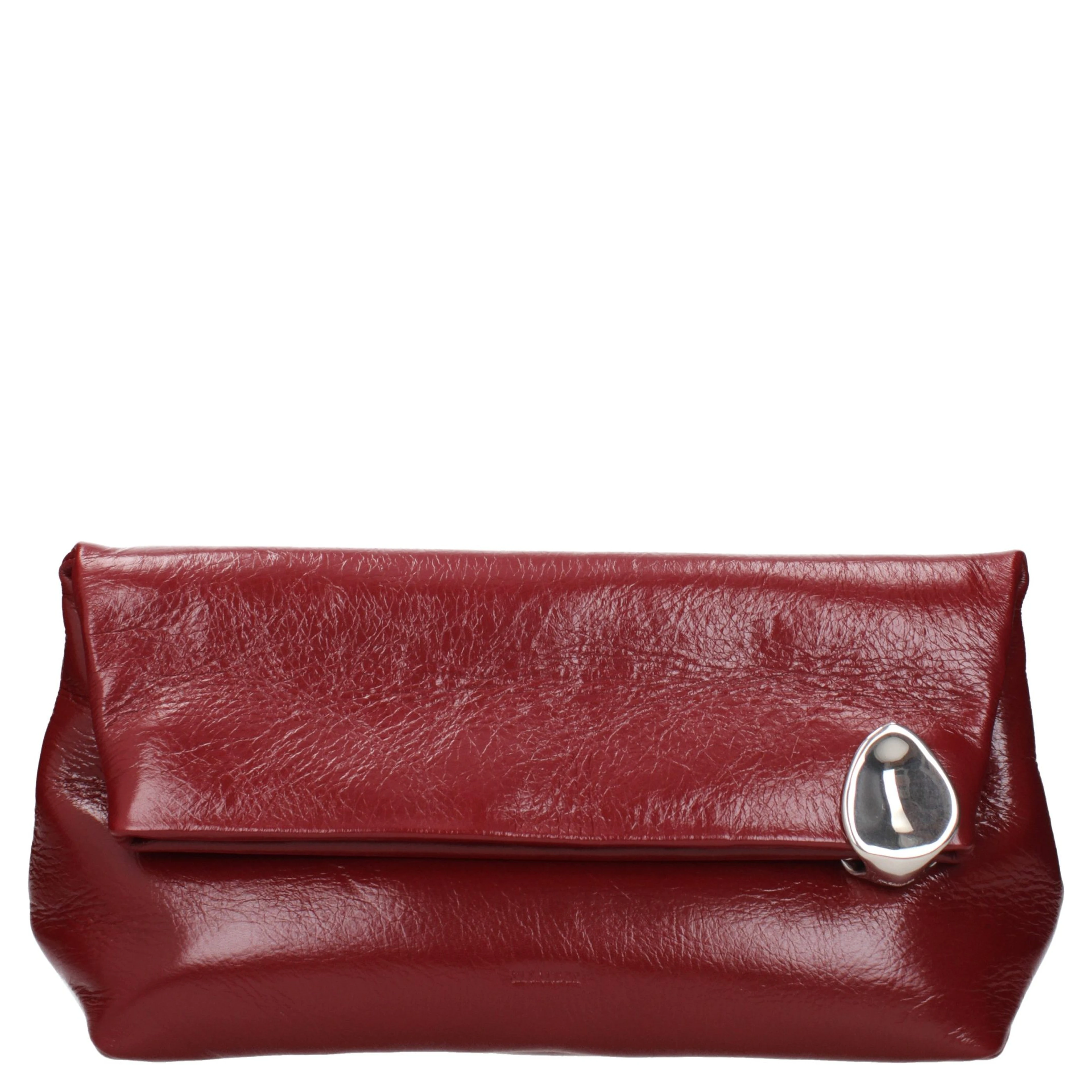 Red Leather Clutch Bag