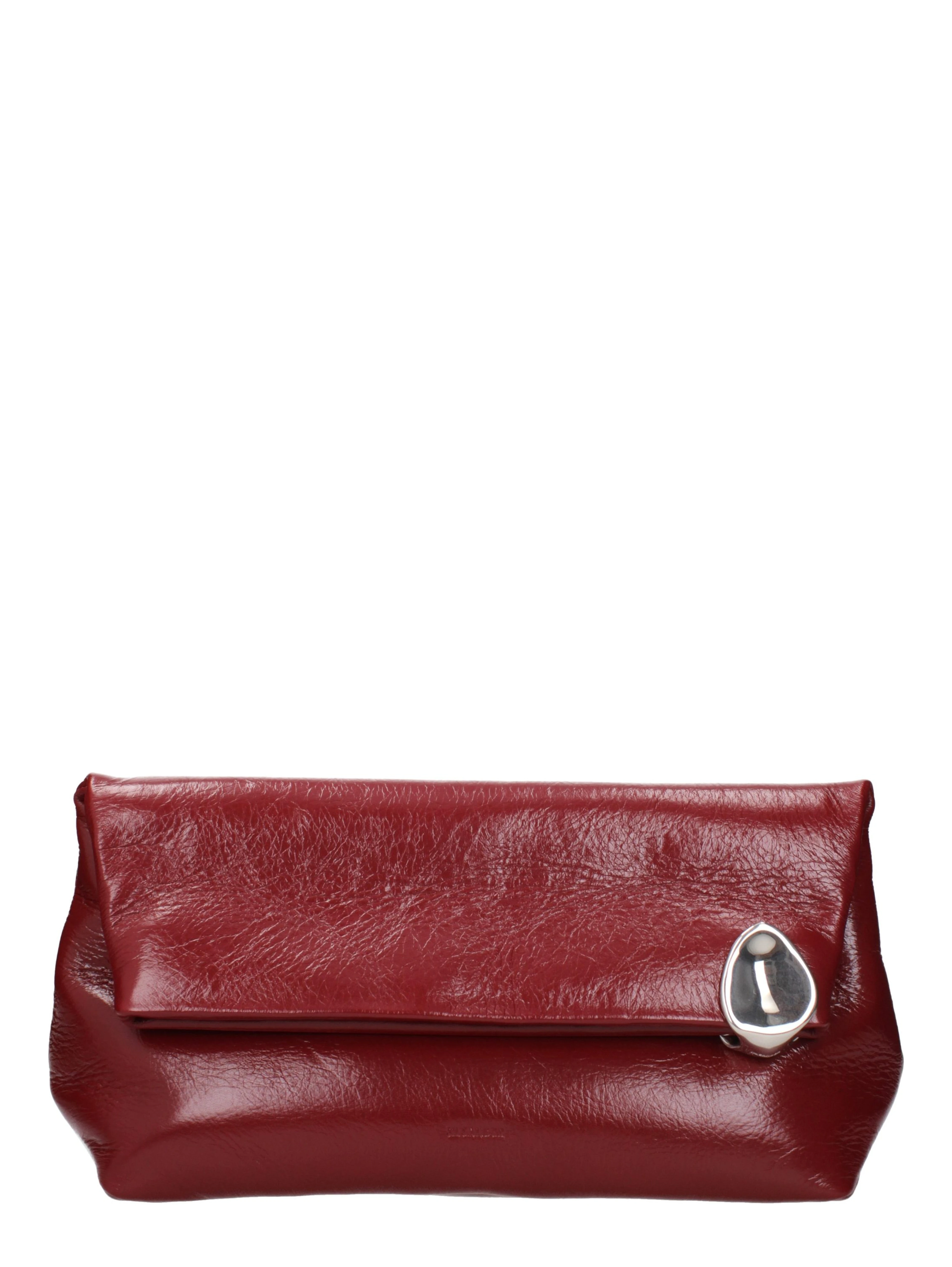 Red Leather Clutch Bag