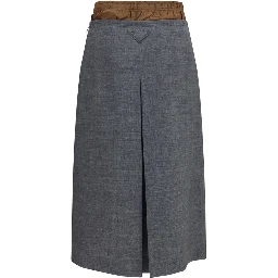 Gray Wool Oves Aries Midi Skirt