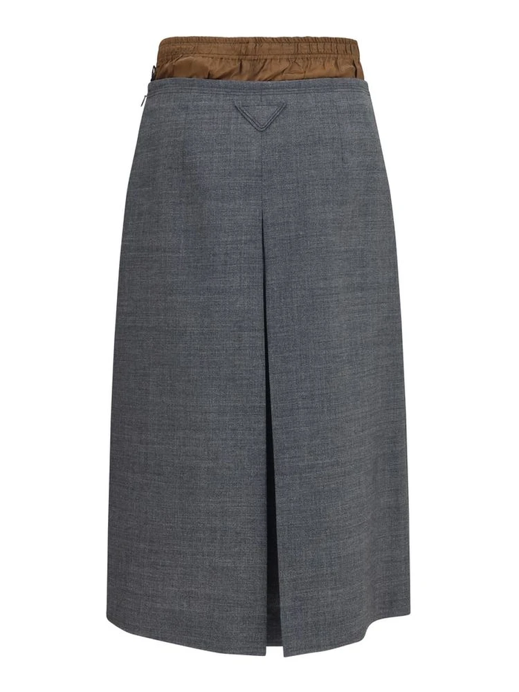 Gray Wool Oves Aries Midi Skirt alternative