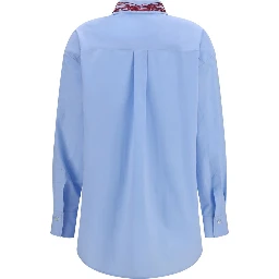 Blue Cotton Dress Shirt