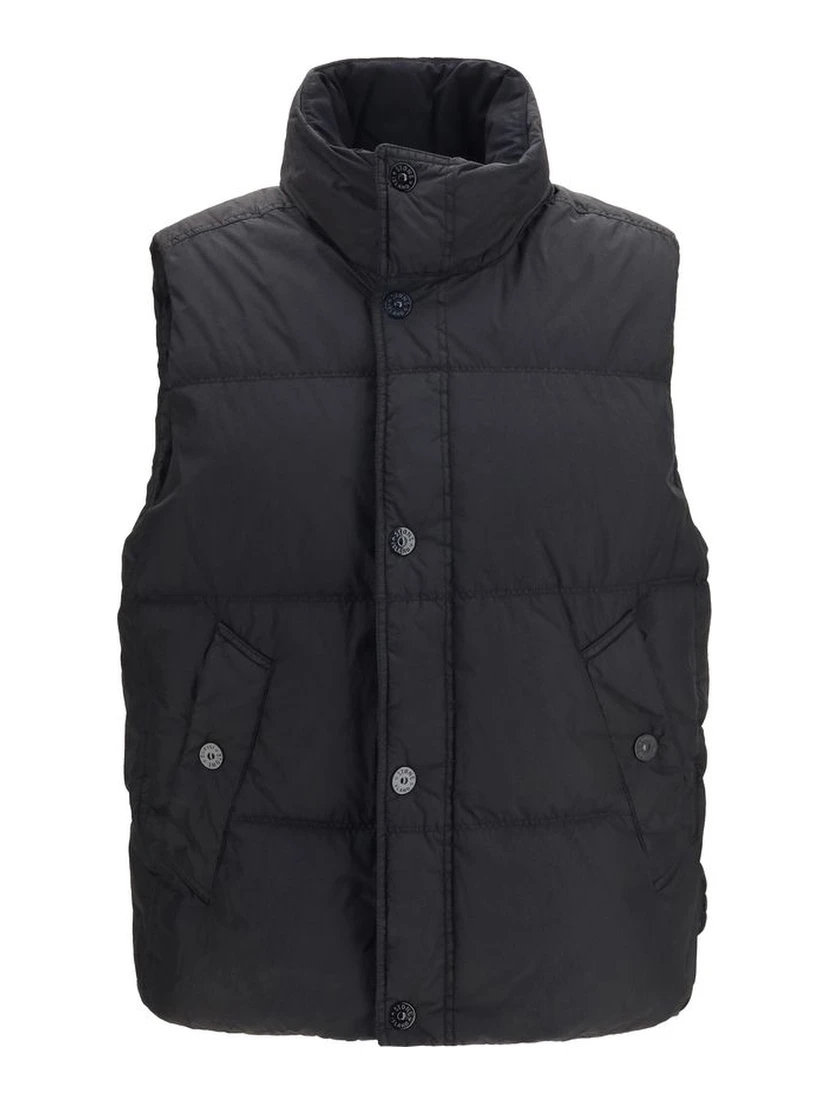 Black Goose Down Sleeveless Jacket