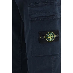 Blue Cotton Cargo Pants